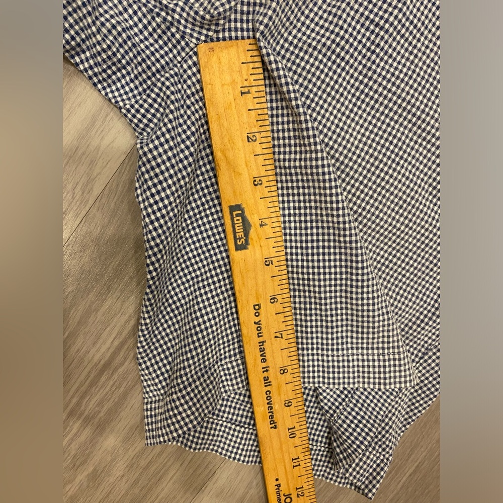 Peter Millar Gingham Checked Blue White Cotton Sh… - image 4